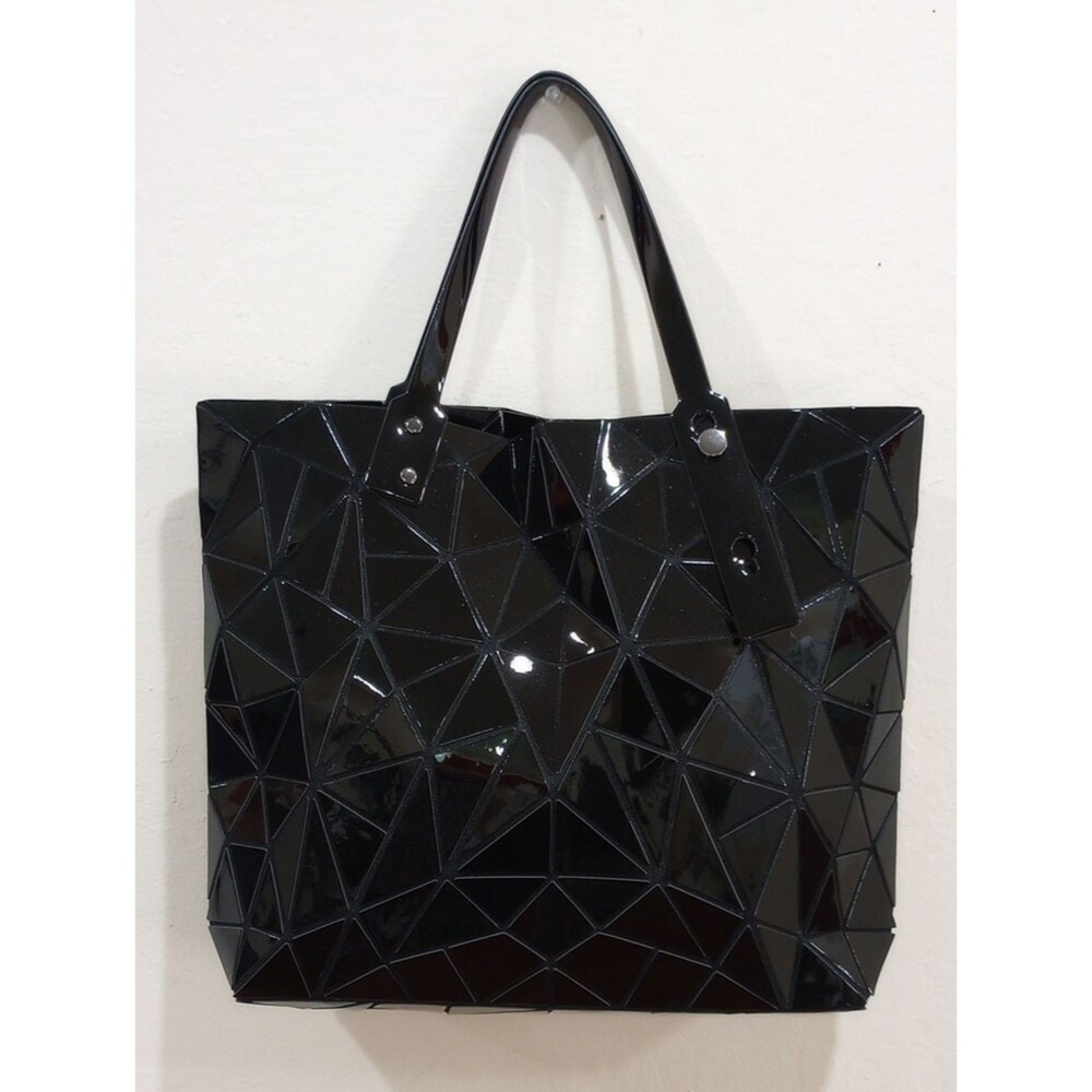 Black Geometric Tile Tote